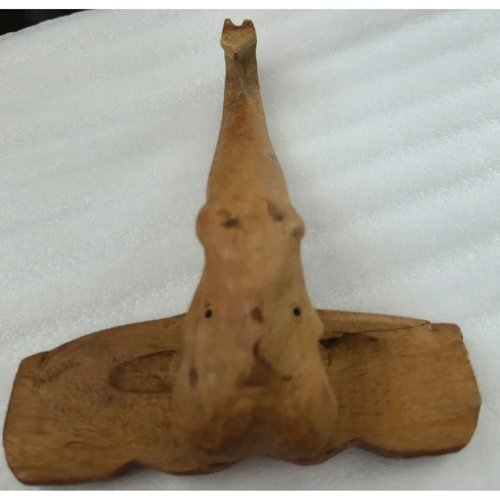 Vintage Carved Wooden Elephant Head Wall Hook Decor Ears Wall‎ Handmade